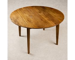 Eettafel Lerma - Mangohout - Naturel - 130x78,5x130 cm (BxHxD) - Ronde Tafel