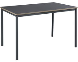 Eettafel Lindesberg 120x70x75 cm grijs eikenkleurig en zwart