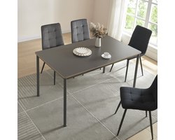 Eettafel Lindesberg 140x80x75 cm grijs eikenkleurig en zwart