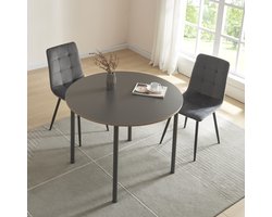 Eettafel Lindesberg Ø100x75 cm grijs eikenkleurig en zwart