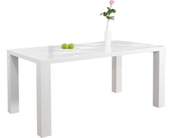 Eettafel Lisboa Wit - MDF - Rechthoek - 140x90cm - Hoogte 76 cm