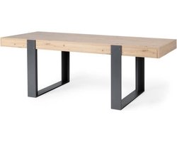 Eettafel London | 224 x 93 x 78 cm | Eik/Donkergrijs