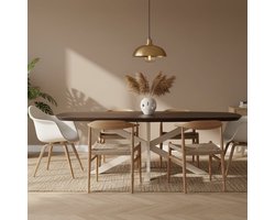 Eettafel Madison Brown | Deens Ovaal | Onderstel Sand