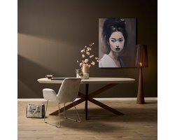 Eettafel Madison Sand | Deens Ovaal | Onderstel Koper