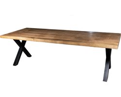 Eettafel Mangohout - Naturel - 300x100x76cm - Tafel Duncan - Giga Meubel