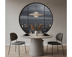 Eettafel Mangohout Taupe 130 cm – Scandinavisch Design met Afgeronde Hoeken – Novihome