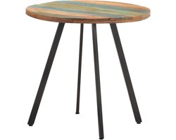 Eettafel Massief Hout - Houten Tafel - Eten en Ontspannen - Gerecycled Materiaal - 80 cm - Meerkleurig