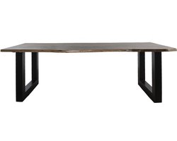 Eettafel Mats 200 cm - u poot - Boomstamblad - Industrieel - 4 tot 6 personen - Keukentafel