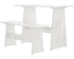 Eettafel met bankje - Houten tafel eetbank - Samen eten - Massief grenenhout - 100 x 60 x 73 cm