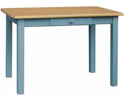 Eettafel - met lade - Keukentafel - voor gezellig dineren - Massief hout - 70 x 110 cm - Blauw