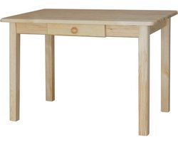Eettafel met opberglade - Massief houten keukentafel - Gezellig samen dineren - Handgemaakt van grenenhout - 50 x 50 cm - Houtkleur