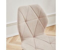 Eettafel met stoelen - Eetkamerset - Samen eten - Ronde tafel met linnen stoelen - 100 cm tafel