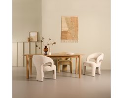 Eettafel Morez - Houten / Eikenhout Fineer - Naturel - 220x76x100 cm (BxHxD) - Voor 6 personen