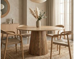 Eettafel Nara rond mangohout 150x150x76 cm - Naturel
