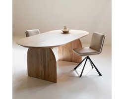 Eettafel Naturel - Mangohout - 240cm - Ovaal - Eettafel Daan - Giga Meubel