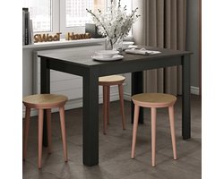 Eettafel Nice 110x70 cm - zwart/beton