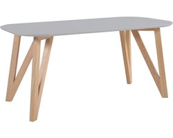 Eettafel Nikolaj Grijs - MDF - Rechthoek - 200x90cm - Hoogte 76 cm