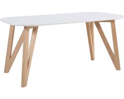 Eettafel Nikolaj Wit - MDF - Rechthoek - 140x90cm - Hoogte 76 cm