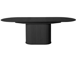 Eettafel Nola eikenhout Ovaal uitschuifbaar 95x180-230 CM - Zwart