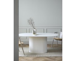 Eettafel Nola ovaal 180 cm eikenhout - wit