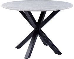 Eettafel Ø 110 cm Kesia Marmer Wit