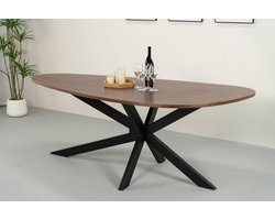 Eettafel organisch Jillian 210cm bruin eiken fineer organische eettafel