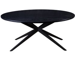Eettafel ovaal 160cm Lexi zwart ovale tafel MDF eetkamertafel