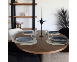 Eettafel ovaal 160cm Rato bruin ovale tafel MDF eetkamertafel
