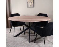 Eettafel ovaal 160cm Rato naturel ovale tafel MDF eetkamertafel