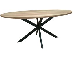 Eettafel ovaal 160x100cm Rato lichtbruin ovale tafel MDF eetkamertafel