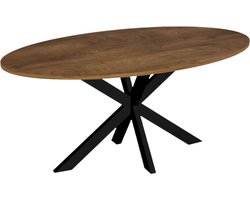 Eettafel ovaal 180cm Rato bruin ovale tafel MDF eetkamertafel