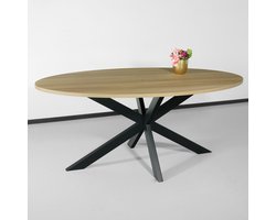 Eettafel ovaal 180cm Rato lichtbruin ovale tafel MDF eetkamertafel