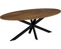 Eettafel ovaal 200cm Rato bruin ovale tafel MDF eetkamertafel