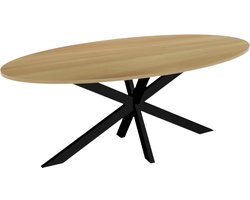 Eettafel ovaal 200cm Rato lichtbruin ovale tafel MDF eetkamertafel