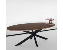 Eettafel ovaal 210cm Rato bruin ovale tafel MDF eetkamertafel