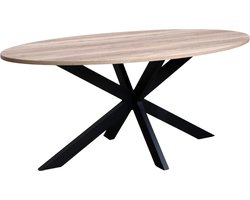 Eettafel ovaal 210cm Rato naturel ovale tafel MDF eetkamertafel