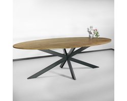 Eettafel ovaal 240cm Rato bruin ovale tafel MDF eetkamertafel