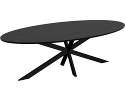 Eettafel ovaal 240cm Rato zwart ovale eettafel MDF eetkamertafel