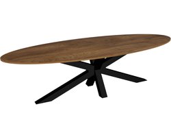 Eettafel ovaal 300cm Rato bruin ovale tafel MDF eetkamertafel