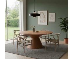 Eettafel Ovaal Industrieel Mangohout - Industrialhome Jagger Deluxe 200x110x76 cm - Nature Smooth Houten Tafel met Conisch Onderstel - Stevige Landelijke Design Eettafel