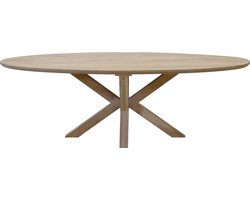Eettafel Ovaal - Naturel - 160cm - Mangohout - Eettafel Onno - Giga Meubel