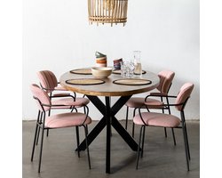 Eettafel Ovaal - Visgraat - Mangohout - 200cm - Tafel Max - Giga Meubel