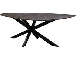 Eettafel Owen Kiezel Bruin Matrix-poot 200cm - Giga Meubel