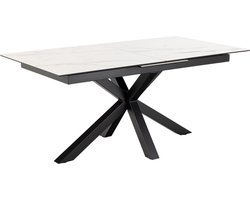 Eettafel Rechthoek 170/210cm - Wit Keramiek - Uitschuifbaar - Giga Living
