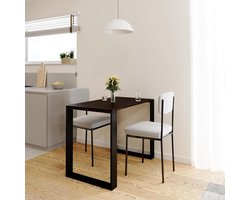 Eettafel Rechthoekig - Keukentafel Eetkamer - Gezellig Tafelen - Tijdloos Modern Design - 60x60cm - Wengé