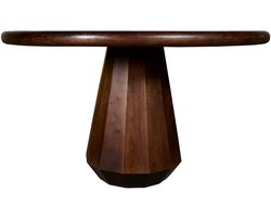 Eettafel Rijsel - Mangohout - Donkerbruin - 120x77x120 cm (BxHxD) - Kolompoot