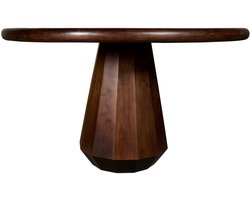 Eettafel Rijsel - Mangohout - Donkerbruin - 130x77x130 cm (BxHxD) - Kolompoot