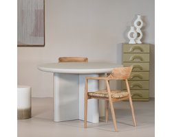 Eettafel Rond 120cm - Beige betonlook - Miso - Giga Meubel