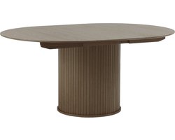 Eettafel Rond Donkerbruin - Uitschuifbaar - Ø120-167cm - Nola - Giga Living