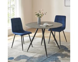 Eettafel Rond - Eetkamertafel - Gezellig Tafelen - Modern Design - Ø100x75 cm - Beton Zwart